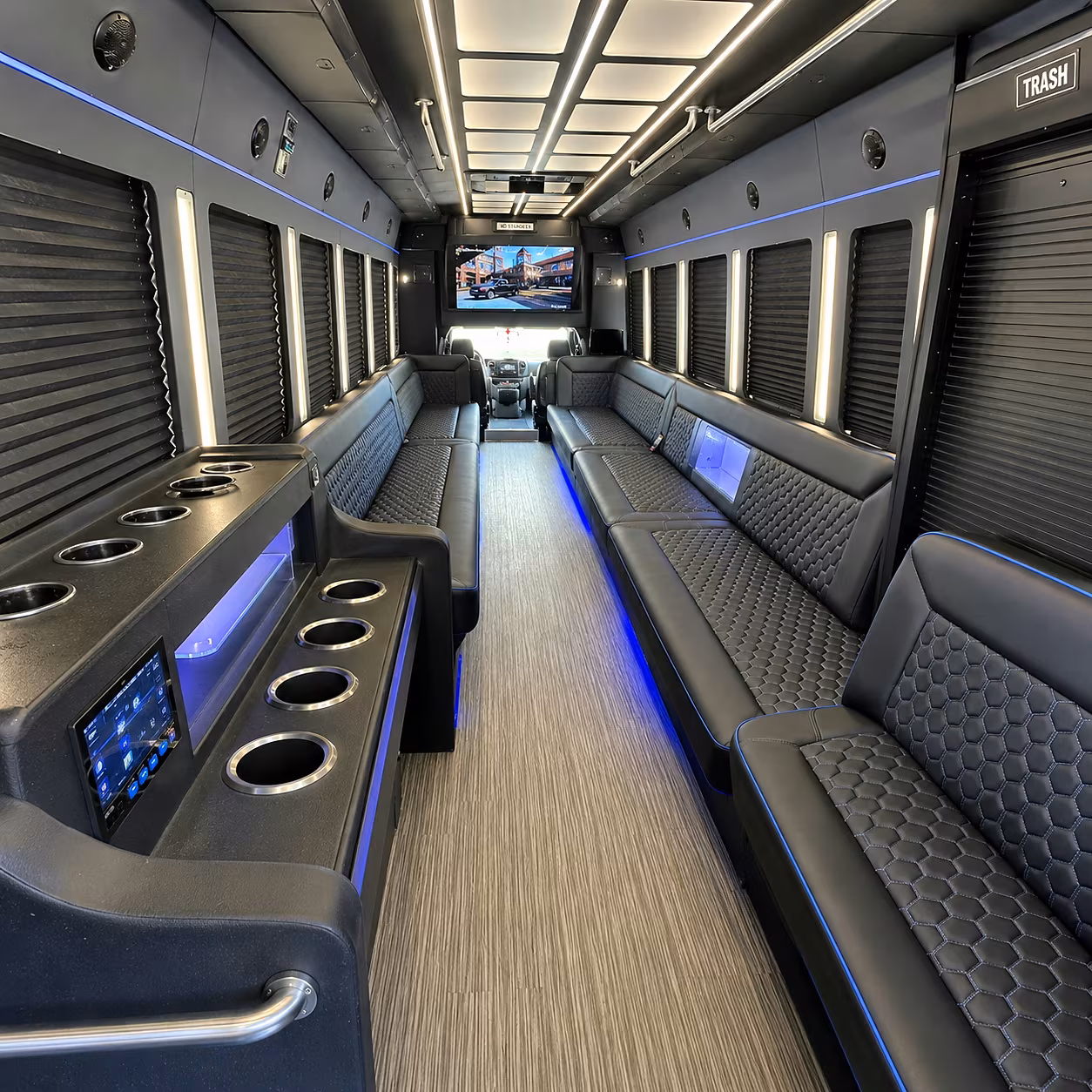 Jersey City Birthday, Sweet 16, & Quinceañera Transportation party bus interior