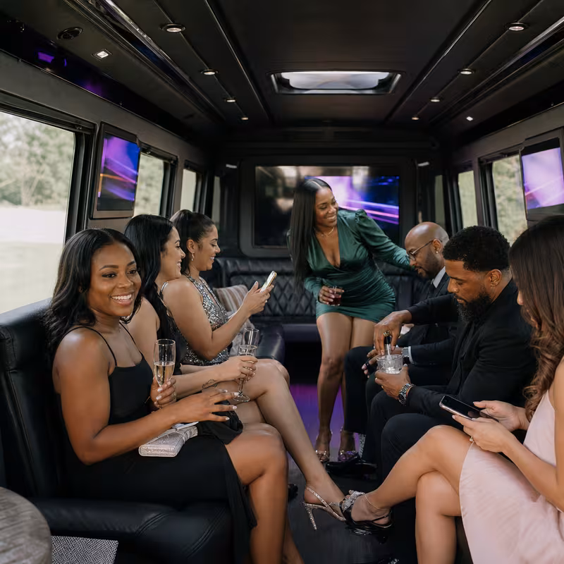 Black Mercedes Sprinter van staged for an Jersey City Private Event Transportation group