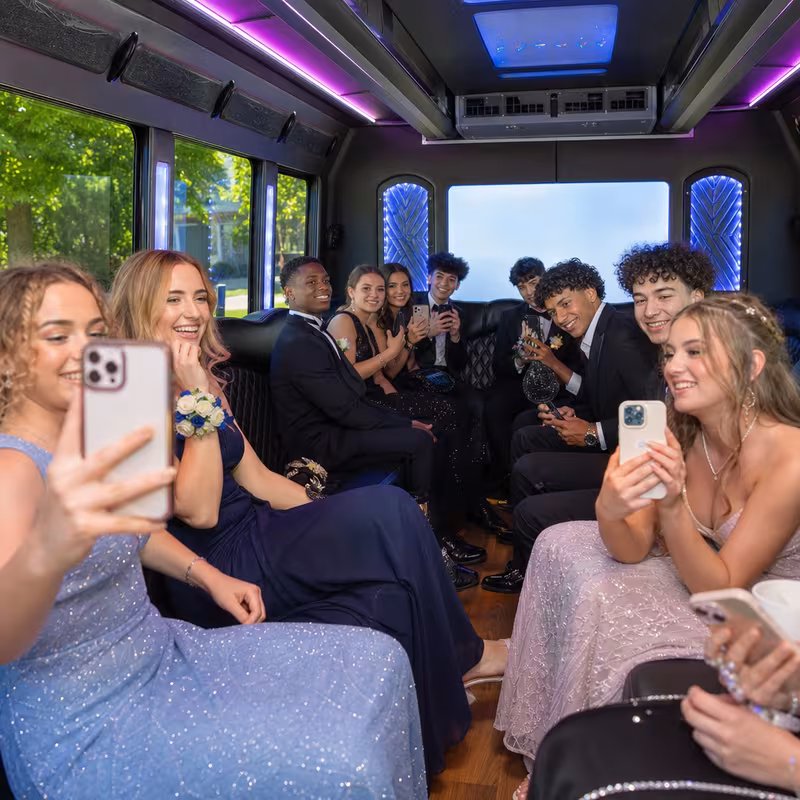 Black Mercedes Sprinter van staged for an Jersey City Prom & Homecoming Transportation group